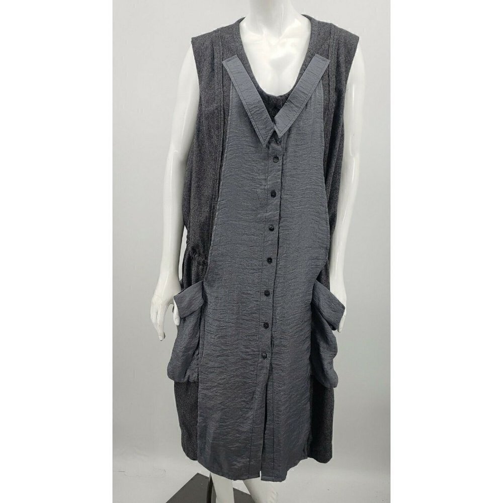 NWOT Design Today's Dress Womens Medium Grey Wool Blend Lagenlook